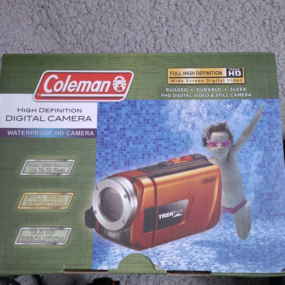 Coleman CVW16HD Camcorder 1080p Video TrekHD Waterproof Digital‎ Camera 16MP
